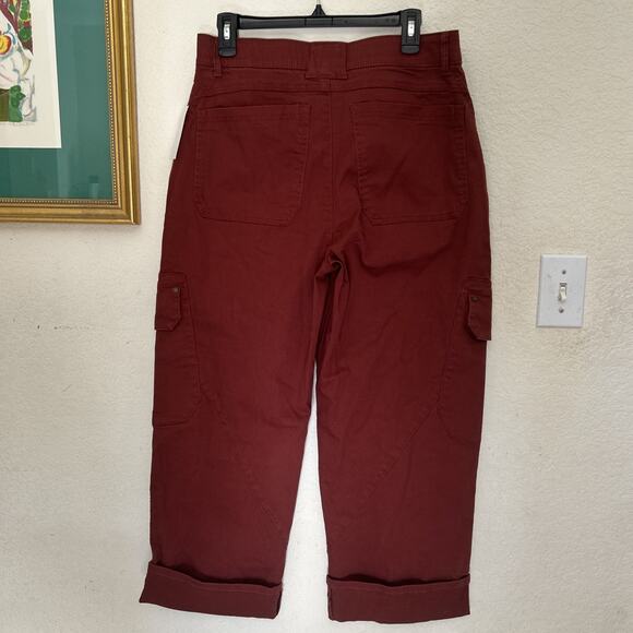 Democracy Ab Solution Sky rise Relaxed Straight Leg Burgendy Pants 12P - Picture 4 of 4